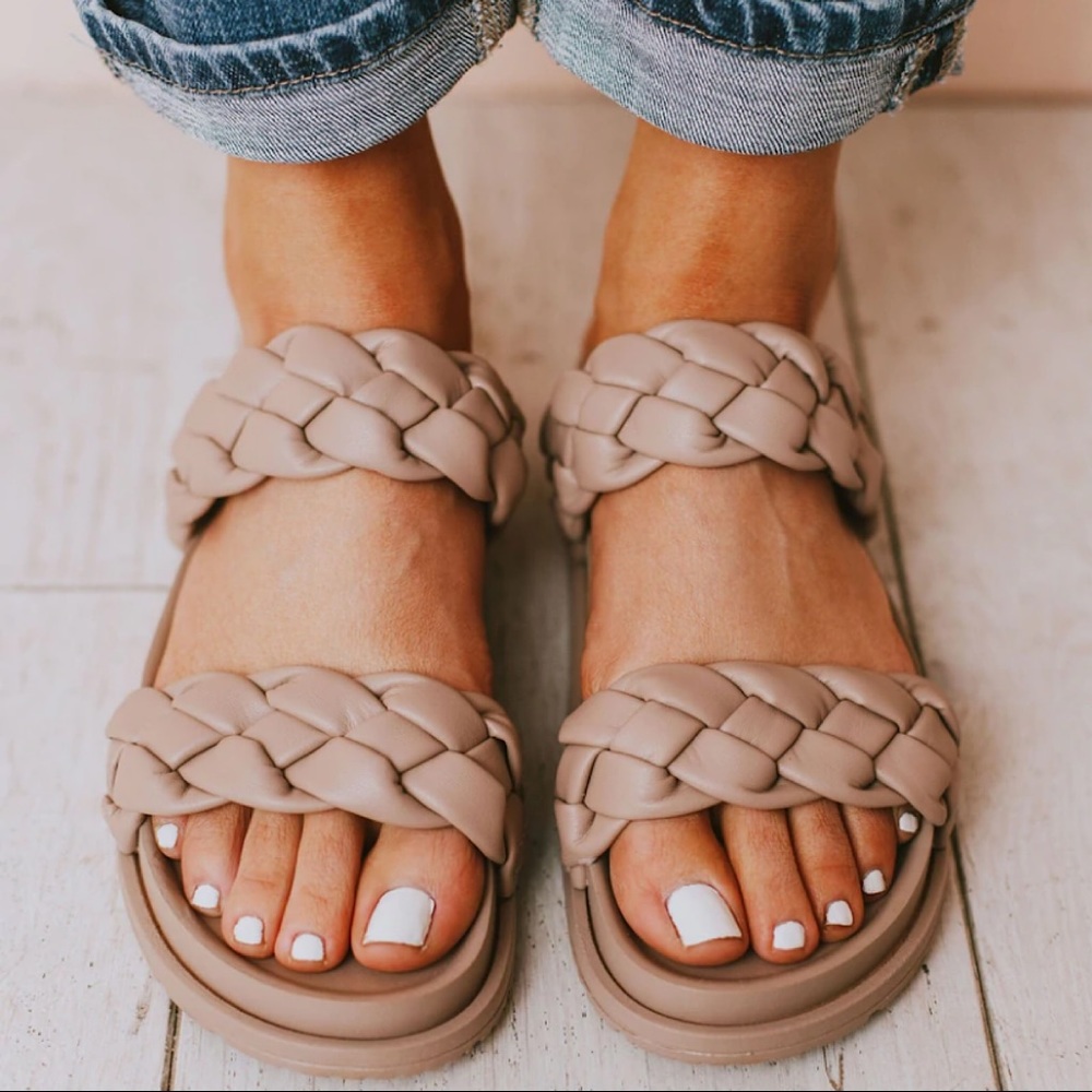 7/1 RESTOCK!! Albina Braided Double Strap Sandals- Birch.